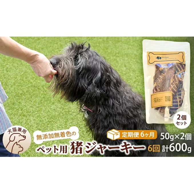 （６回定期便）千葉県で獲れた猪ペット用ジャーキー(2個セット）１００g ペット用品 ペットフード ペットのおやつ おやつ ご褒美 猫用 犬用 無添加 無着色 猪肉 猪肉ジャーキー 