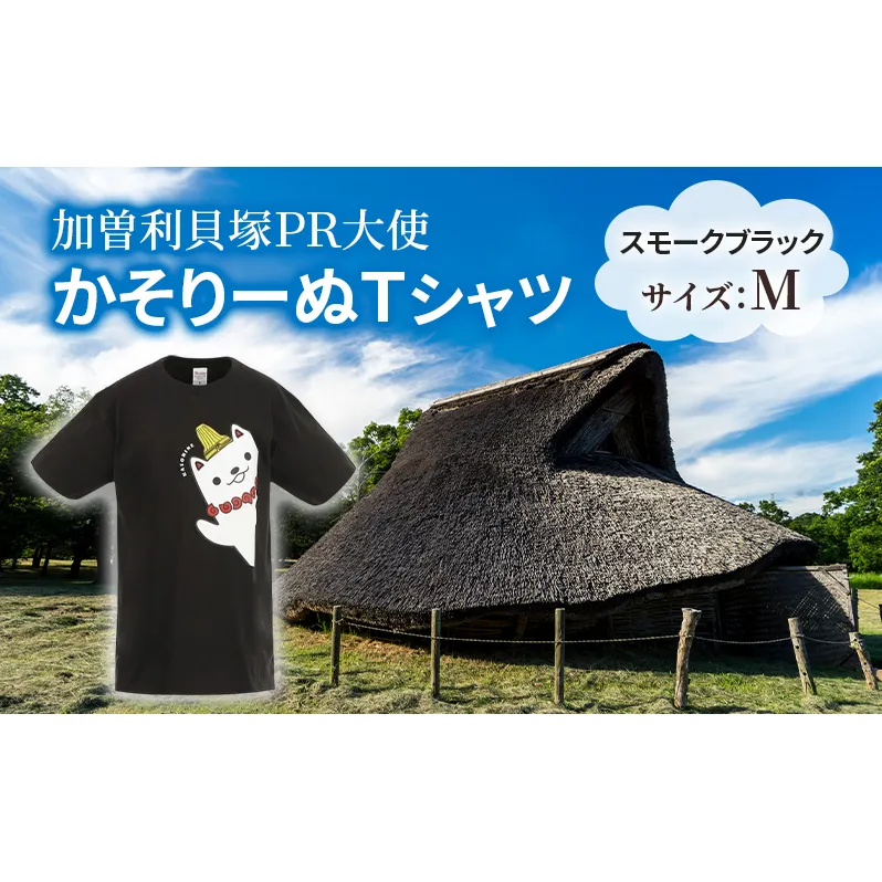 加曽利貝塚 PR大使 かそりーぬ Tシャツ/スモークブラック/Mサイズ オリジナル Tシャツ 綿 100％ 半袖 男女兼用 千葉市