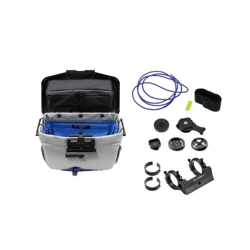 [レックマウントプラス] ライドオンバッグ (グレー)+ハンドルバー専用ベースマウント【R+Bag-GRAY-DM35】「Ride On Bag とベースマウント(R+B-DM35)のセット品」