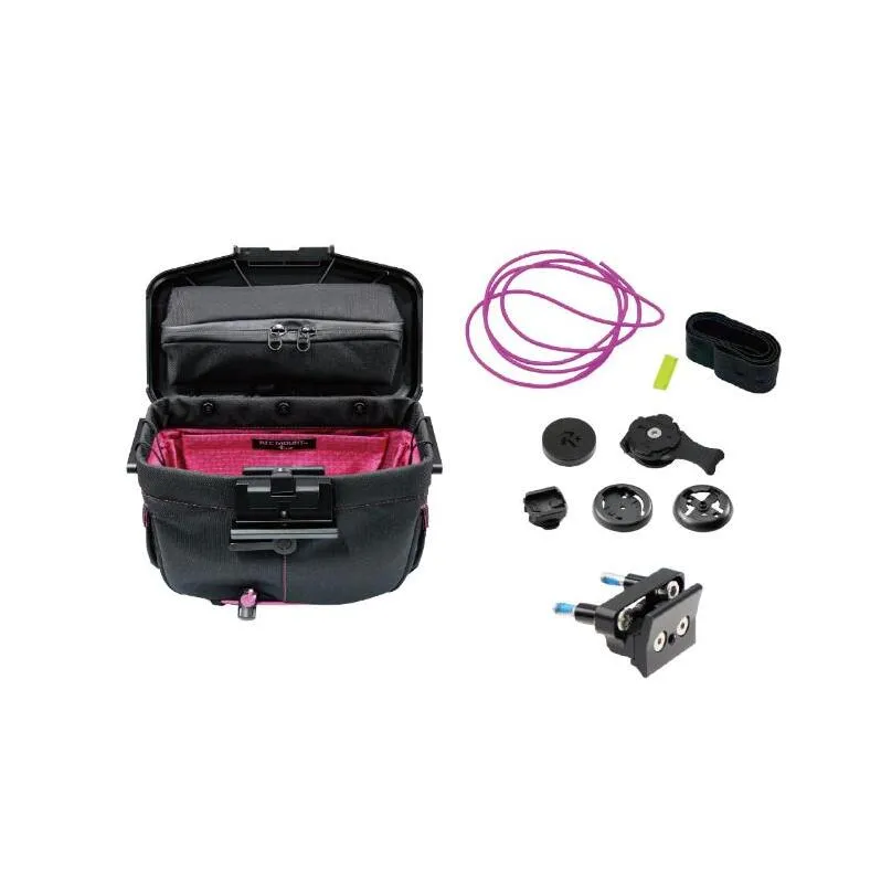 [レックマウントプラス] ライドオンバッグ (ブラック/ピンク)+ステムボルト専用ベースマウント【R+Bag-BKPK-BOLT】「Ride On Bag とベースマウント(R+B-BOLT)のセット品」