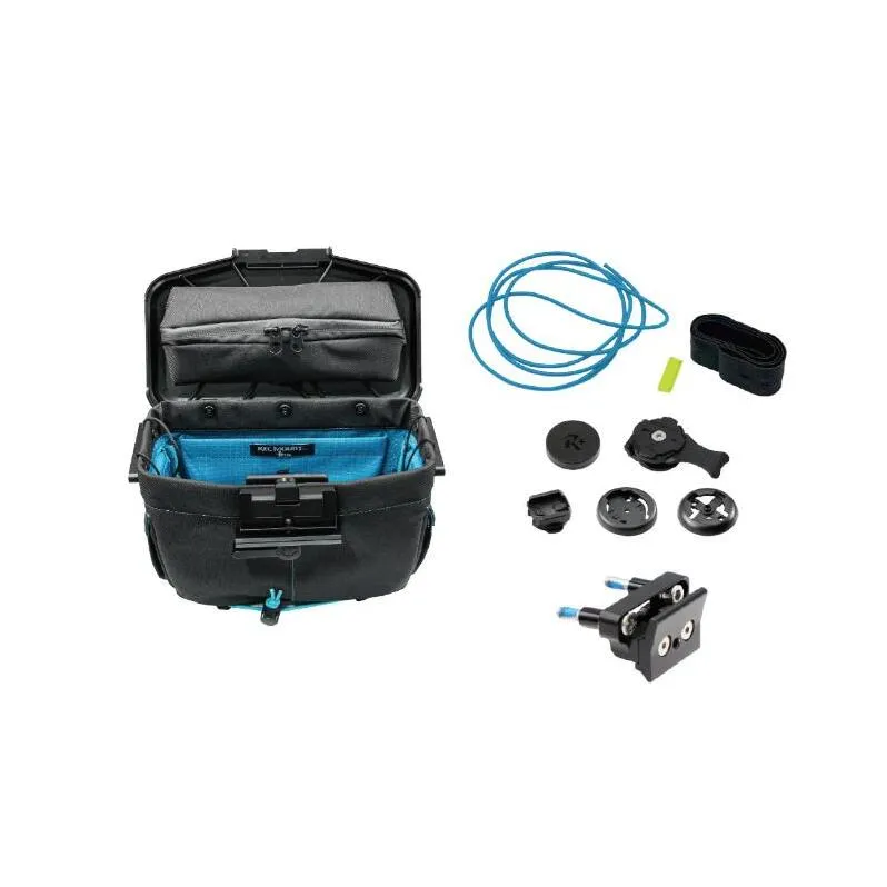 [レックマウントプラス] ライドオンバッグ(ブラック/ターコイズ)+ステムボルト専用ベースマウント【R+Bag-BKTQ-BOLT】「Ride On Bag とベースマウント(R+B-BOLT)のセット品」