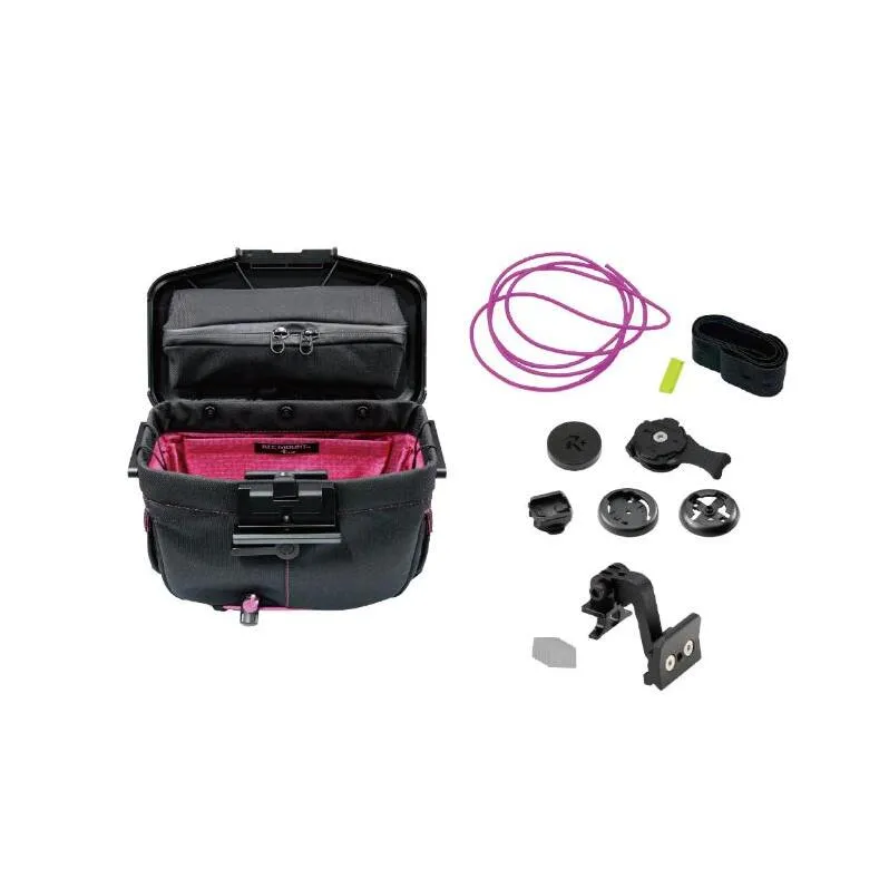 [レックマウントプラス] ライドオンバッグ (ブラック/ピンク)+ブロンプトン専用ベースマウント【R+Bag-BKPK-BROMPTON】「Ride On Bag とベースマウント(R+B-BROMPTON)のセット品」
