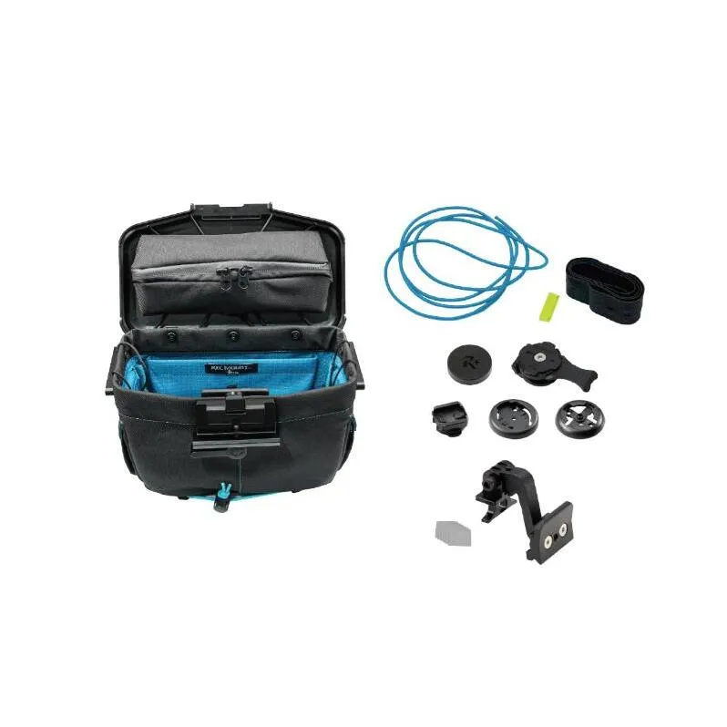 [レックマウントプラス] ライドオンバッグ(ブラック/ターコイズ)+ブロンプトン専用ベースマウント【R+Bag-BKTQ-BROMPTON】「Ride On Bag とベースマウント(R+B-BROMPTON)のセット品」