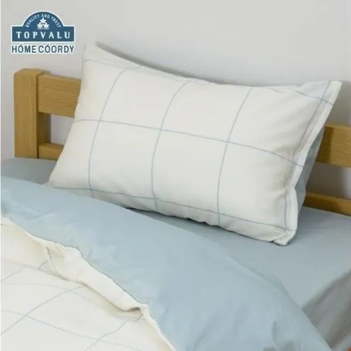 ホームコーディ　まくらカバー（柄） 43cm×63cmまくら用 ブルー1 イオンリテール 寝具