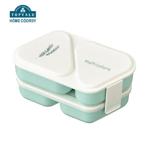 ホームコーディ　おにぎりランチボックス2段　ブルーグリーン イオンリテール 日用品