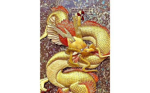 No.201 【雲龍風虎堂】押絵『金龍』（大）｜野田市｜千葉県｜返