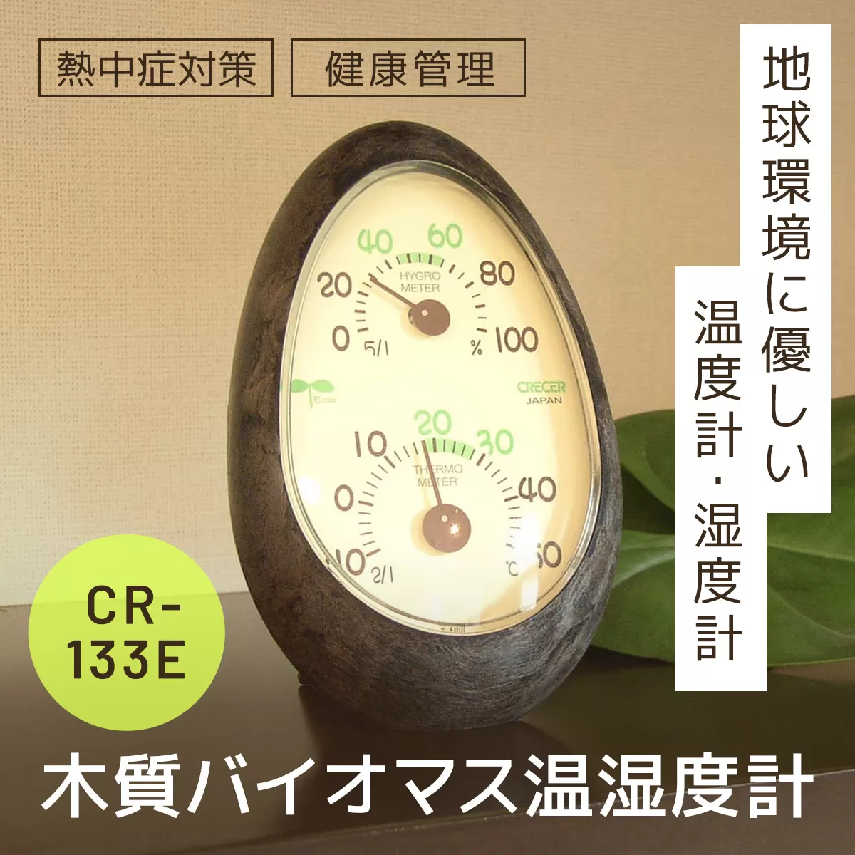 木質バイオマス温湿度計 CR-133E SMBC001