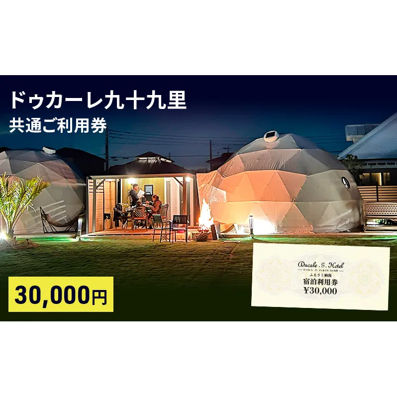 ドゥカーレ九十九里共通 ご利用券 3万円 グランピング 宿泊 旅行 アウトドア BBQ トレーラーハウス ワイルド ラグジュアリー 宿泊券 チケット 九十九里町 千葉