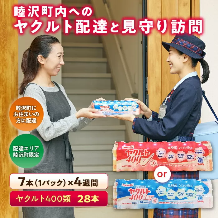 睦沢町内へのヤクルト配達と見守り訪問（4週間／ヤクルト400類　28本） F21G-119