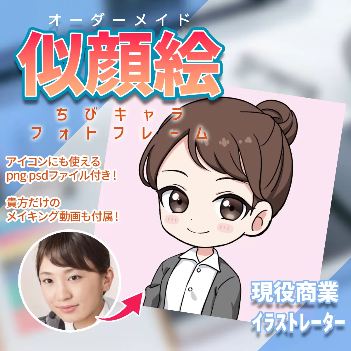 [プレミアムプラン]ちびキャラ似顔絵フォトフレーム