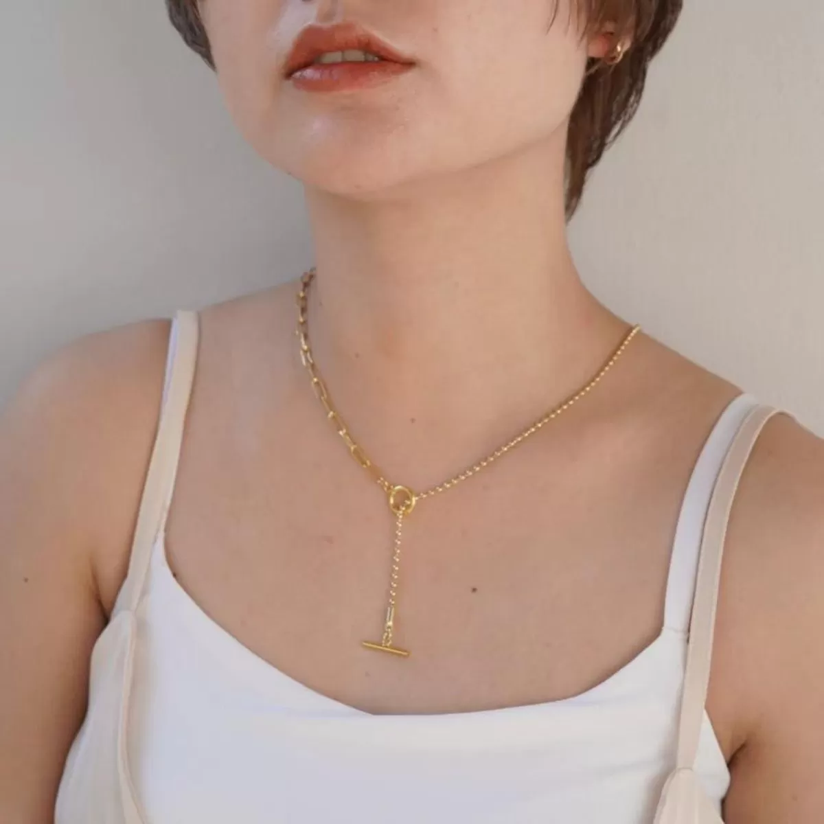 [Cherieオリジナルネックレス]shine through necklace (cutball)