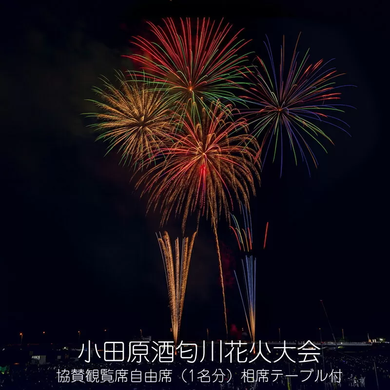 小田原酒匂川花火大会　協賛観覧席自由席（1名分）相席テーブル付 【 イベント 体験チケット2025年8月2日 開催 観覧席 ６人掛けテーブル席 相席 神奈川県 小田原市 】