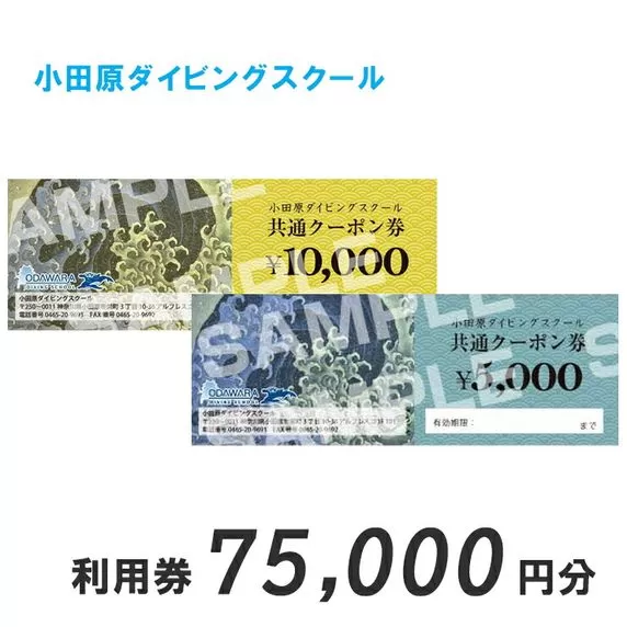 小田原ダイビングスクール共通クーポン券 75,000円分
