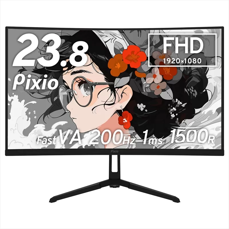 Pixio ゲーミングモニター 23.8インチ FHD 200Hz Fast VA ブラック/黒 PXC248WAVE【 神奈川県 小田原市 】
