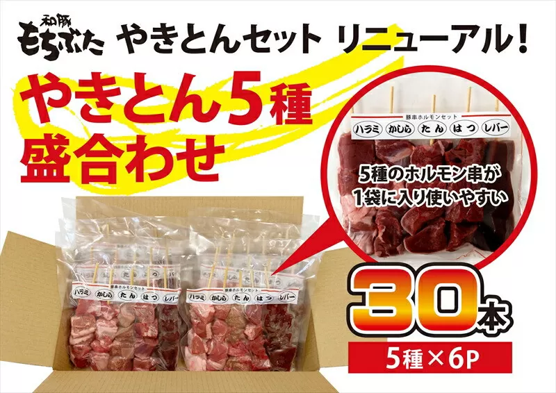 和豚もちぶたやきとん５種盛り合わせ【 惣菜 おかず 家庭用 自宅用 贈答品 贈答用 ギフト お取り寄せ お中元 お歳暮 贈り物 焼トン 焼トン 串焼き 豚肉 ぶたにく ビール 神奈川県 小田原市 】
