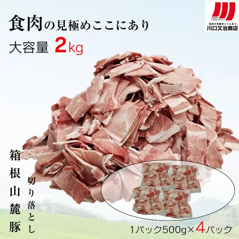 箱根山麓豚　モモ・ウデ切り落とし２K盛り(500ｇ×４パック)【 箱根山麓豚 切り落とし 神奈川県 小田原市 】