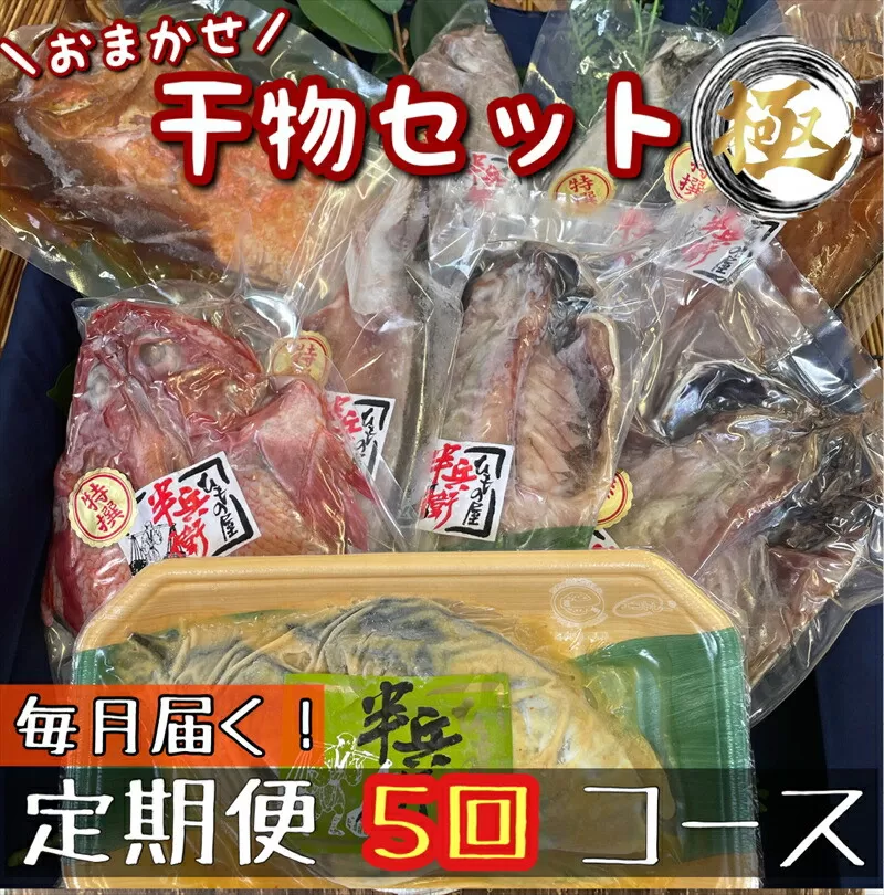 【毎月定期便5回】厳選！小田原の旬の干物セット 極【 まぐろや 神奈川県小田原市 】