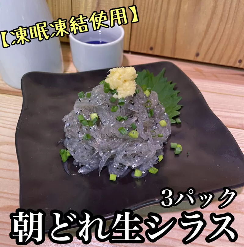 超鮮度！朝どれ 生しらす 小 3パック【凍眠凍結使用】【 惣菜 お刺身 生食 日本酒 焼酎 お取り寄せ 希少部位 御中元 お中元 お歳暮 父の日 母の日 贈り物 】【家庭用 自宅用 贈答品 贈答用 ギフト 神奈川県 小田原市 】