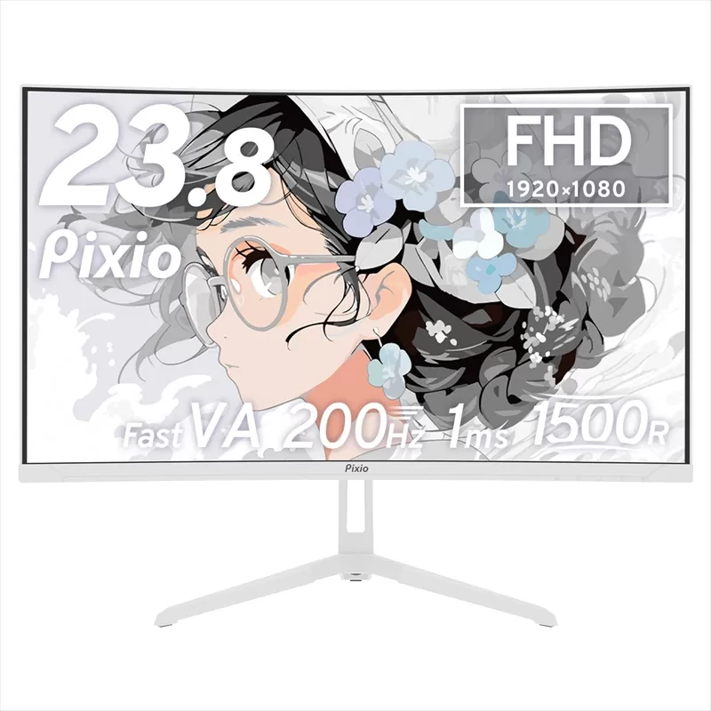 Pixio ゲーミングモニター 23.8インチ FHD 200Hz Fast VA ホワイト/白 PXC248WAVEW【 神奈川県 小田原市 】