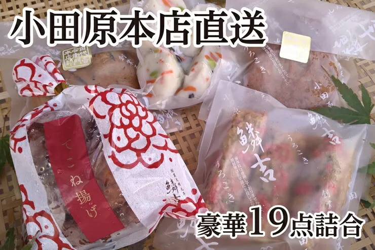 【創業244年小田原蒲鉾発祥の店　鱗吉】【19枚】老舗の練り物5種セット【惣菜 おかず 家庭用 自宅用 贈答品 贈答用 ギフト お取り寄せ 御中元 お中元 お歳暮 贈り物 鰯揚げ てどり揚げ 彩しんじょ てこね揚げ 紅生姜棒 おでん 手造り 神奈川県 小田原市 】