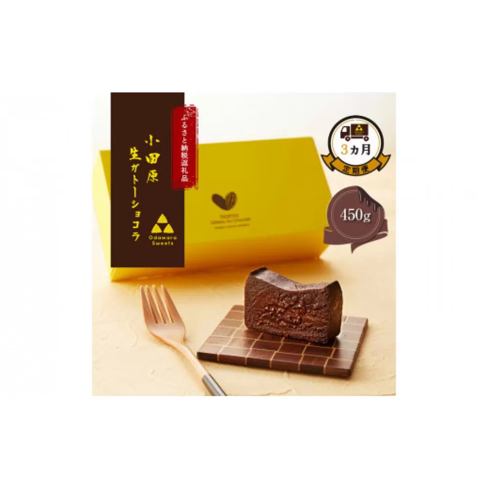 【定期便3ヶ月】極上の口溶け。幸せの生ガトーショコラ 450g【 高級 濃厚  極上スイーツ グルテンフリー チョコ ショコラテリーヌ 高品質クーベルチュールチョコレート使用 一流シェフ 神奈川県 小田原市 】
