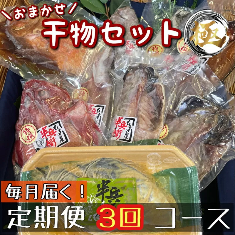 【毎月定期便3回】厳選！小田原の旬の干物セット 極【 まぐろや 神奈川県小田原市 】