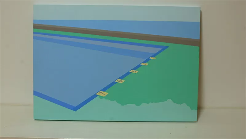 原画【お家に帰ろう】オリジナル風景画　 ペインティング　小田原出身在住イラストレーターの作品　心象風景　子供の頃見た風景　海　空　山