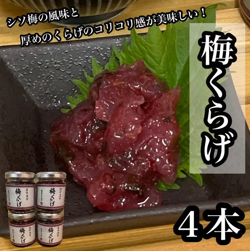 梅くらげ 4本【くらげ 珍味 おつまみ 梅しそ 惣菜 海鮮 塩辛 珍味 お取り寄せ 御中元 お中元 お歳暮 父の日 母の日 贈り物 日本酒 焼酎】【神奈川県小田原市早川】