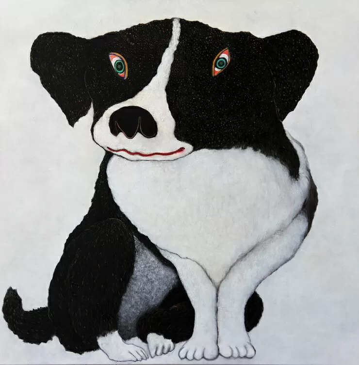 アーティストが『愛しいペットのポートレート』描きます 30号サイズ スクエア 910×910mm【アート 30号サイズ　油絵 横井山泰 美術 作家 910×910mm スクエア 神奈川県 小田原市 】