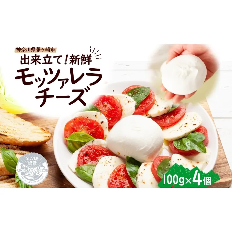 出来立て新鮮 モッツァレラチーズ100g  ×  4個セット 茅ケ崎産 加工食品 乳製品 チーズ 出来立て 神奈川県産 モッツァレラ 手作り Osteria e Bottega S 神奈川県 湘南 茅ケ崎 フレッシュチーズ  おつまみ ピザ