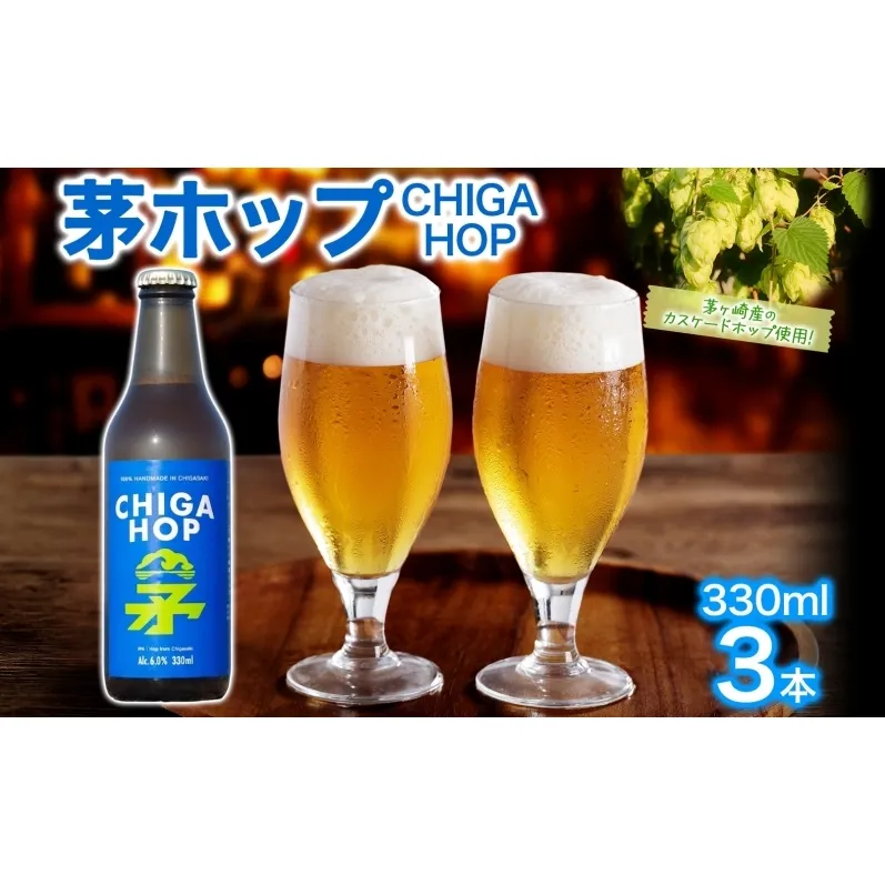 茅ホップ CHIGA HOP 330ml 3本 発泡酒 ホップ フルーティー 酒 お酒 アルコール 晩酌 宅飲み リフレッシュ アウトドア レジャー お祝い ギフト 贈り物 手土産 ご褒美 湘南 GreenBeachbrewery 茅ヶ崎市 神奈川県
