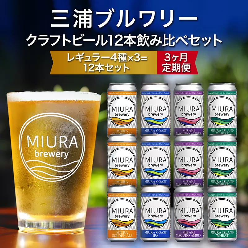 【全3回定期便】【三浦ブルワリー】クラフトビール 12本飲み比べセット