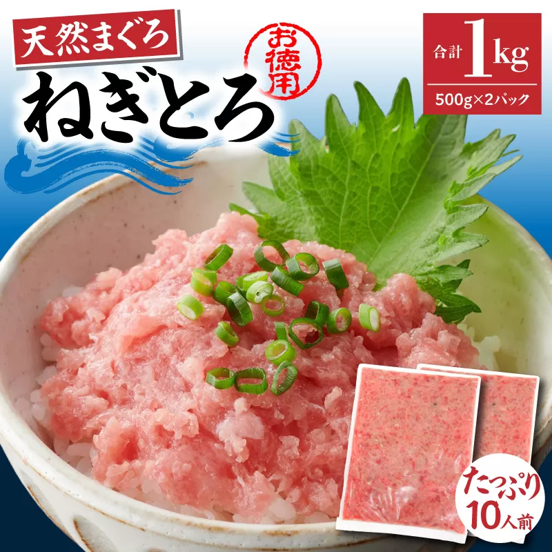 【神奈川県漁連】<お徳用>天然まぐろ ねぎとろ 1kg(500g×2P)