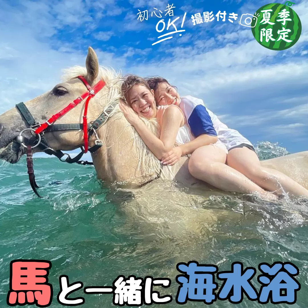 乗るだけの乗馬から、馬と一緒に楽しむ乗馬へ 三浦の海で馬と一緒に海水浴〜海馬：うみうま90分〜