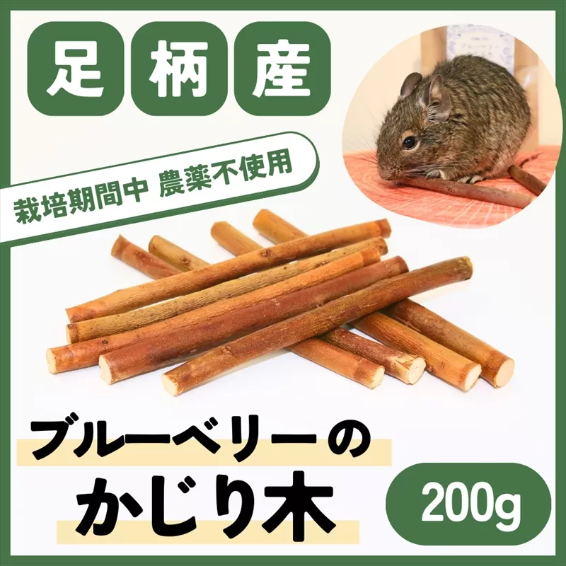 【小動物ペットに】足柄産ブルーベリーのかじり木200g（お得パック）【 ペット 神奈川県 南足柄市 】