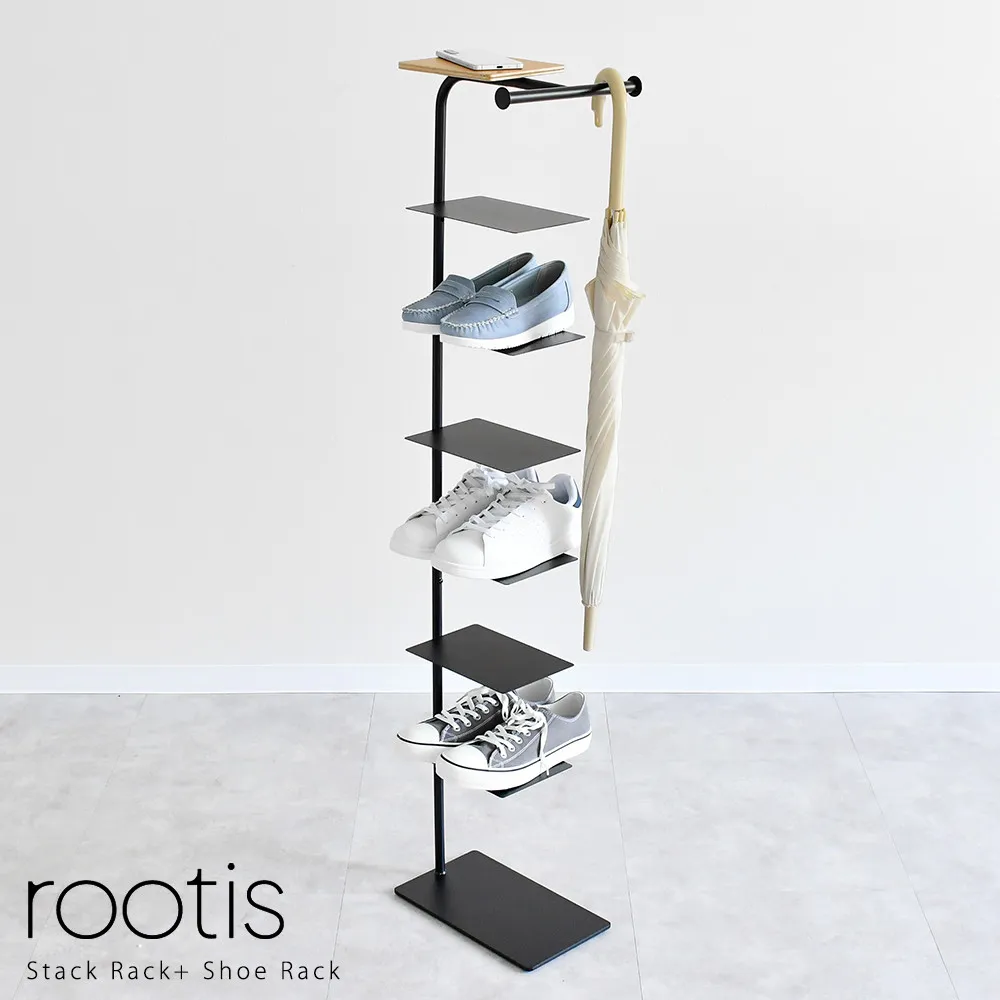 UD35BK rootis Stack Rack+ シューズラック 棚6枚 ブラック