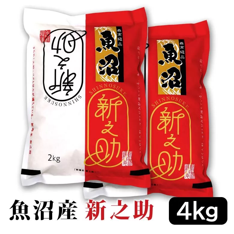 【令和7年産】お米マイスター厳選！魚沼産新之助　４kg(２kg×２)