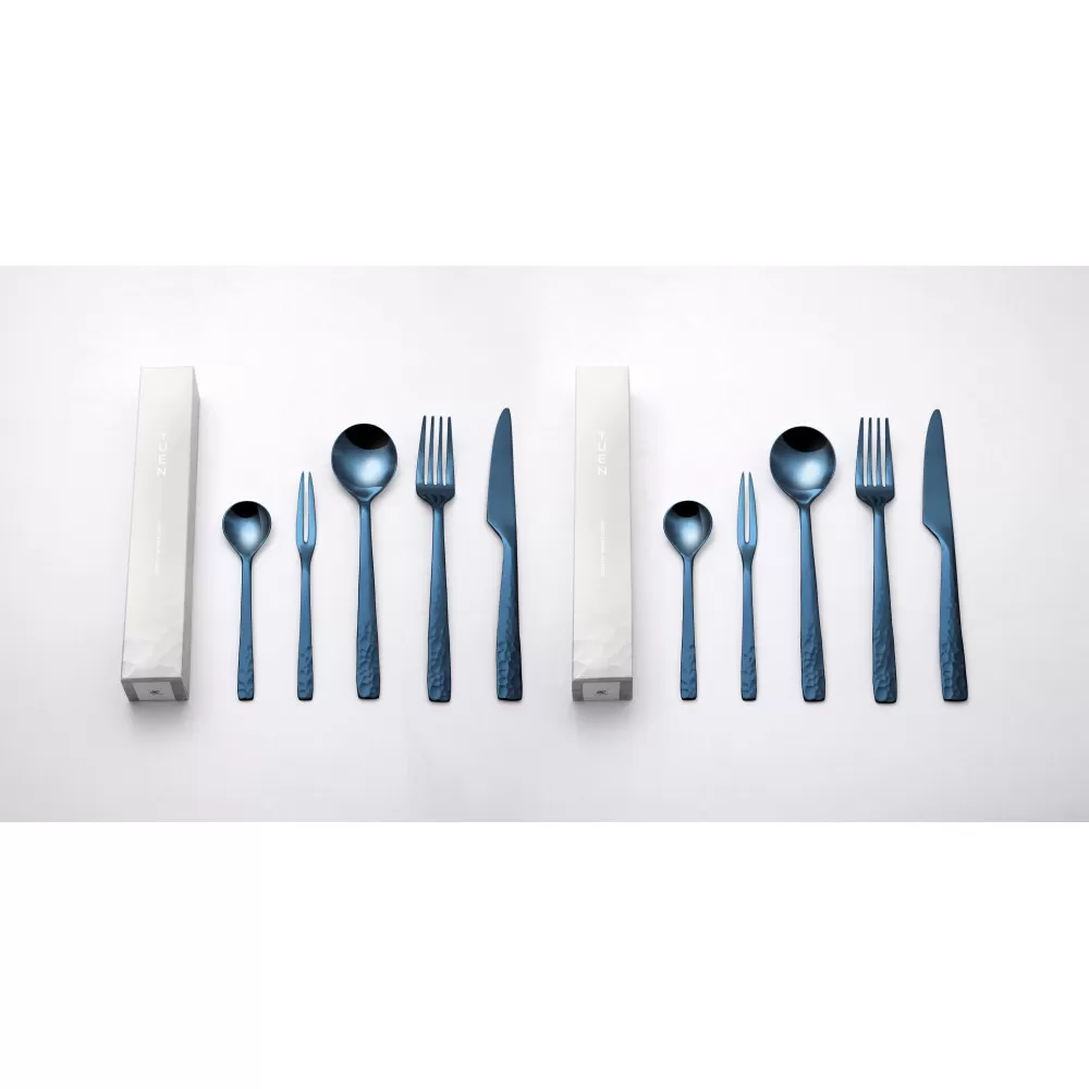 YUEN(PVD BLUE)10pcsペアディナーセット