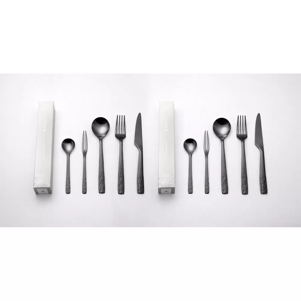 YUEN(PVD BLACK)10pcsペアディナーセット