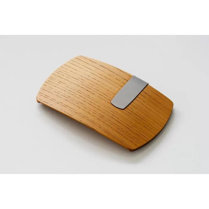 【百年物語プロジェクト】電子マネークリップ　ケヤキ『ナチュラル』