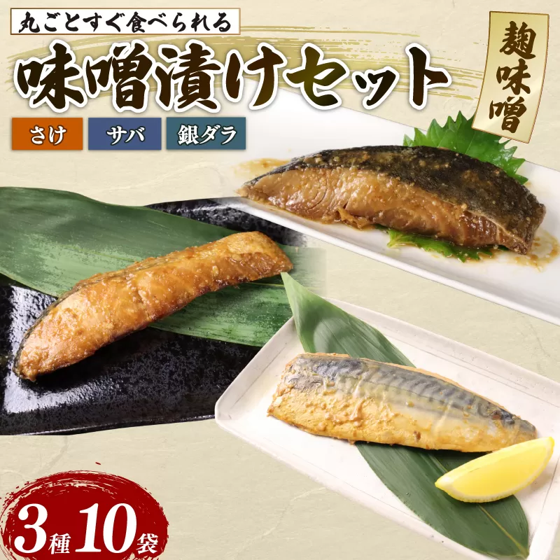 さけ サバ 銀ダラ サバみそ 10パックセット 丸ごと 簡単調理 レトルト食品 魚パック 焼き魚 味噌漬け お取り寄せ 海産物 高級魚 惣菜 手軽 サケ たら さば 鯖 味噌 備蓄 非常食 湯煎調理 おすすめ 贈答用 ギフト プレゼント 産地直送  佐々木食品 新潟県 新発田市 sasaki001_01