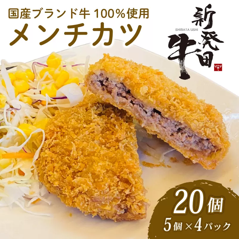 国産 新発田牛 メンチカツ 20個 セット 5個 × 4パック 和牛 にいがた和牛 牛肉 牛 ぎゅうにく 肉 お肉 にく おにく カツ ミンチカツ おかず 揚げ物 フライ 惣菜 お惣菜 冷凍 冷凍食品 加工品 簡単調理 簡単 先崎畜産 新潟県 新潟 新発田市 新発田 H25