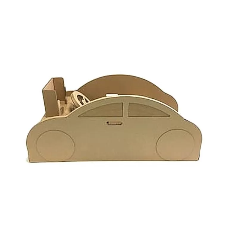 【工作×遊び×車】段ボール製 組み立て遊具「キッズドライバー」 ハンドル付き運転席キット フーゲツ 【0014-0003-01】