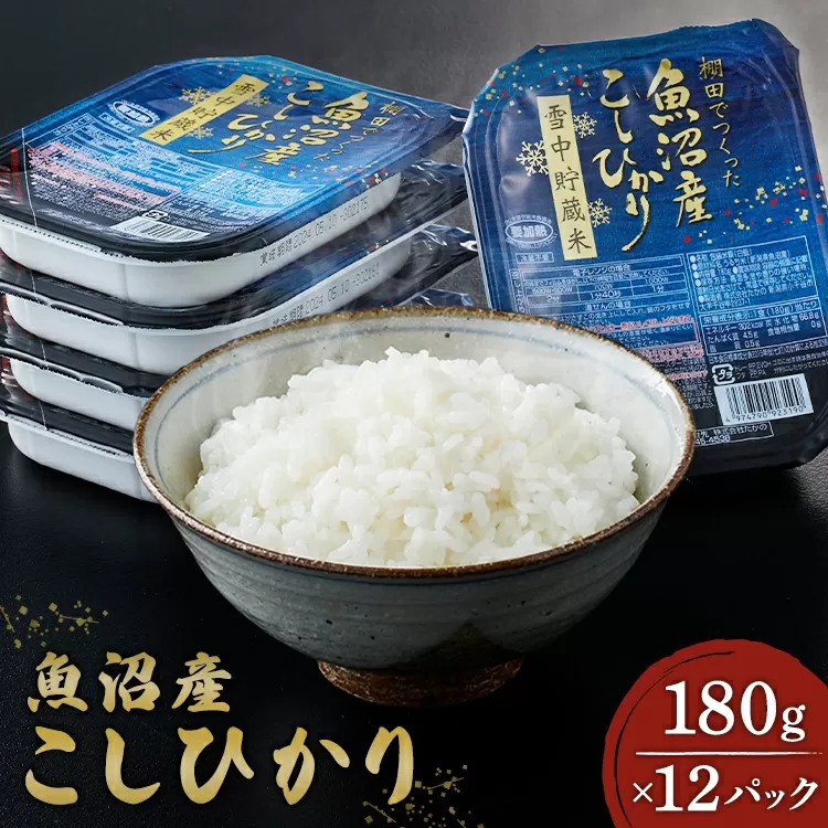 魚沼産コシヒカリ 雪中貯蔵米パックご飯 12個セット ごはんソムリエ監修 たかの 【0002-0195-01】