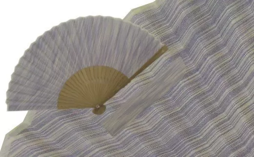 小千谷縮扇子(薄紫) 7寸(約21cm) 小千谷織物同業協同組合 【0002-0207SV04-01】