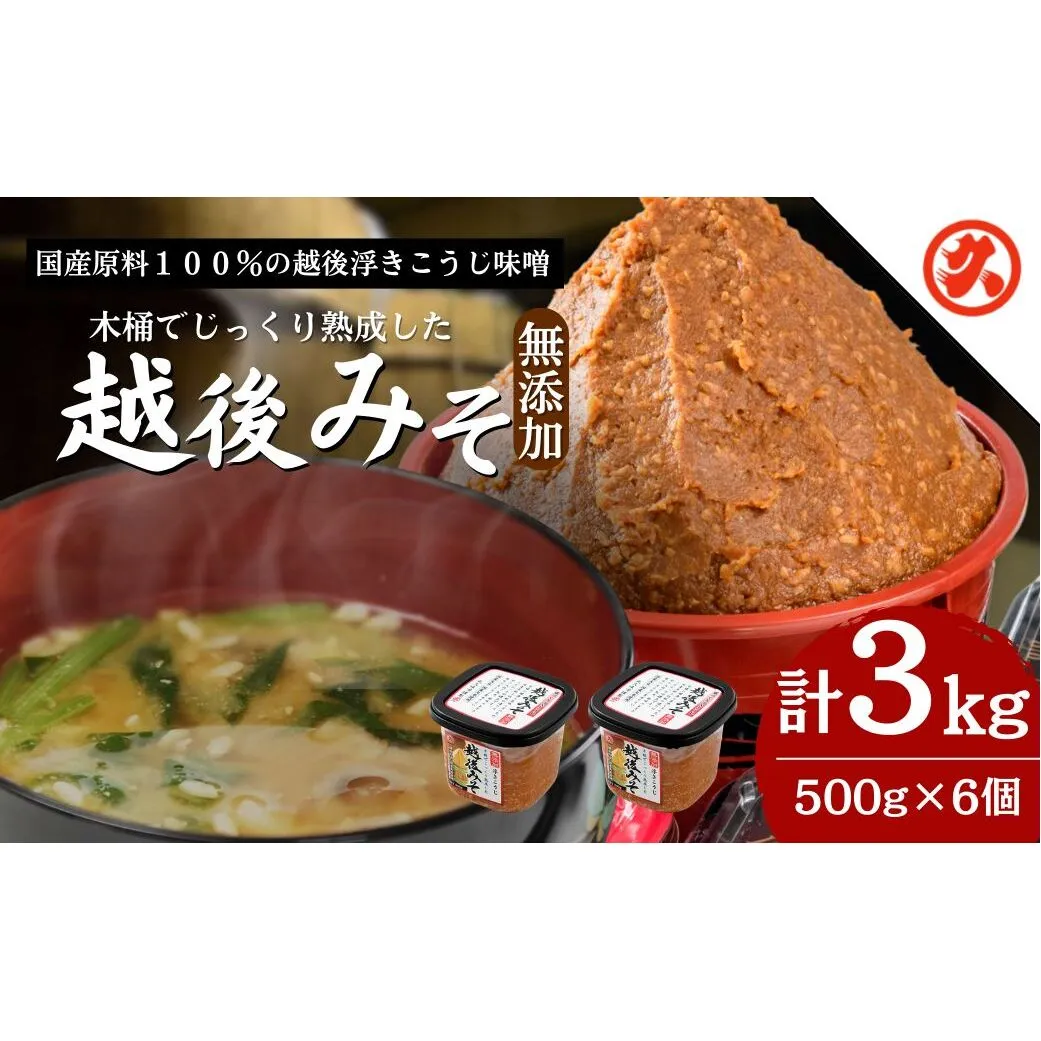 味噌 越後みそ 6ケ入セット みそ 調味料 浮き麹味噌 浮きこうじ味噌 国産大豆 セット 新潟 上越