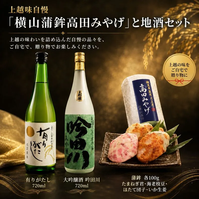 お酒 かまぼこ セット 上越味自慢「横山蒲鉾高田みやげ」と地酒セット 日本酒 酒 アルコール 蒲鉾 南部堂