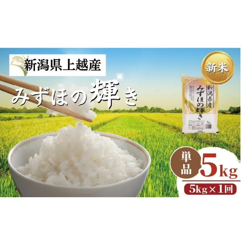 【令和8年10月配送】【プロも高評価！】令和8年産 新潟県上越市産 みずほの輝き 5kg 新米 先行予約 大潟ナショナルカントリー