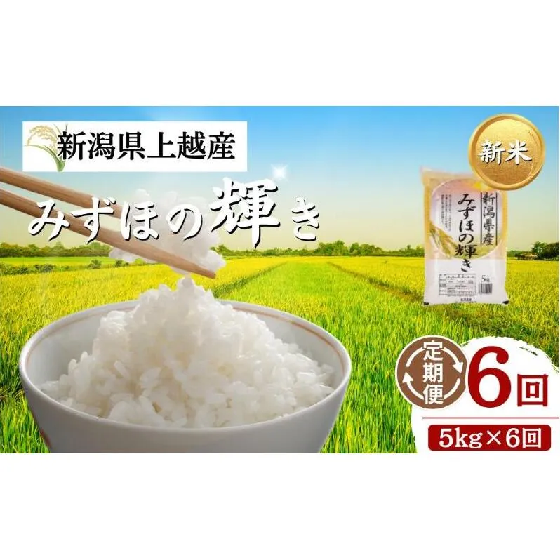 【プロも高評価！】令和8年産 新潟県上越市産 みずほの輝き 定期便 5kg×6回 30kg 新米 先行予約 大潟ナショナルカントリー