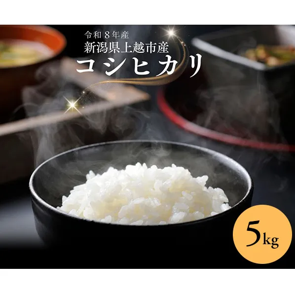 令和8年産 先行予約 新潟県 上越市産 コシヒカリ 5kg 5キロ こしひかり 新米 田中善大